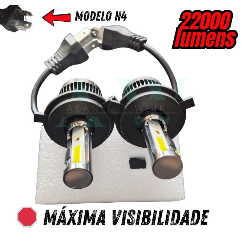 Kit Lâmpada LED Automotiva H4 Y3 22000LM 36W Luz Branca Super Brilho - LuxLED"