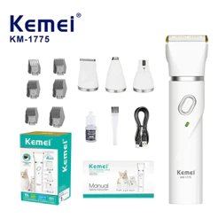 Aparador de Pelos Máquina de Corte Tosa Animais Pet 4 em 1 Profissional Kemei Km-1775