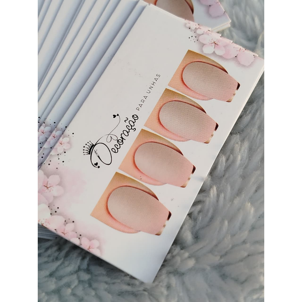 100 cartoes casadinho luxo 5x9 para adesivos e joias de unhas dispença pasta L em Oferta na Shopee
