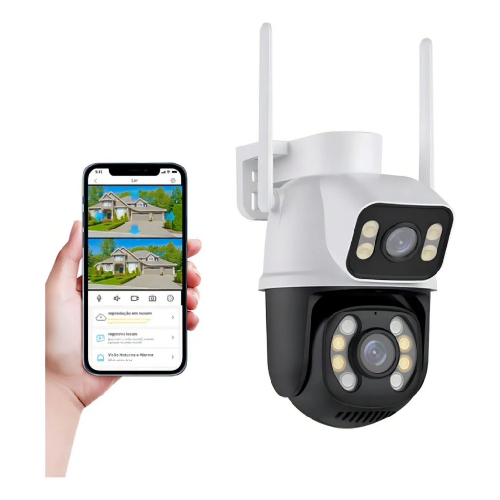 Câmera De Segurança Wifi Smart Camera BM-IP173 Ip Dual Camera Com Resolução 1080p Branco/preto