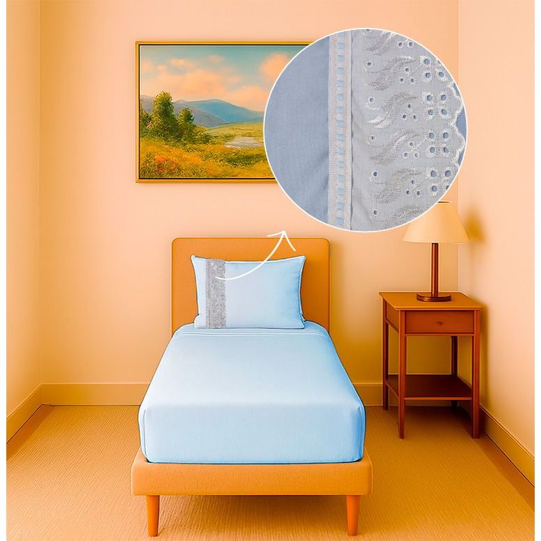 Jogo Lençol 02 Peças Cama Solteiro Grippir na Fronha Micropercal 400 fios Super Macio