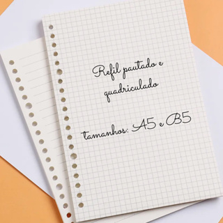 Refil de Folha de Caderno Reutilizável Pautado ou Quadriculado ou Divisória - Refil A5 e B5 em Oferta na Shopee