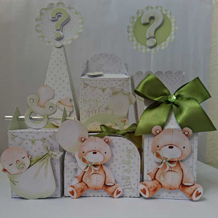 Kit Caixinhas Personalizadas Ursinho Chá Revelação Verde/Mimos,Lembrancinhas Caixinhas,Infantil,Aniversário,Decoração