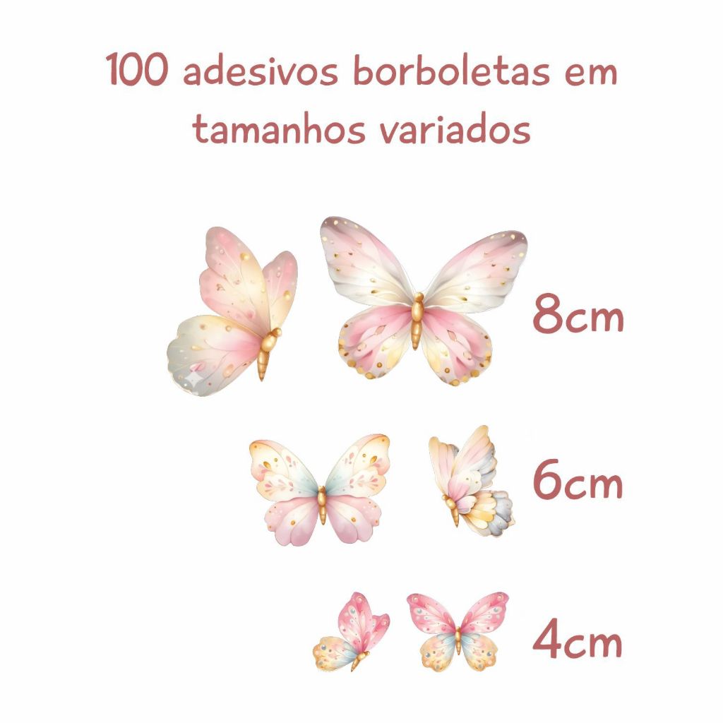 100 Adesivos de Parede Borboletas Aquarela Tons Claros Quarto Infantil Decoração Menina em Oferta na Shopee