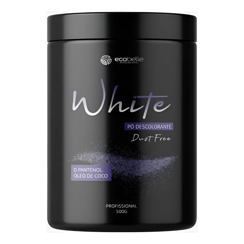 Pó Descolorante Capilar White Com D-pantenol E Óleo De Coco 500g – Fórmula Dust Free Não Levanta Pó