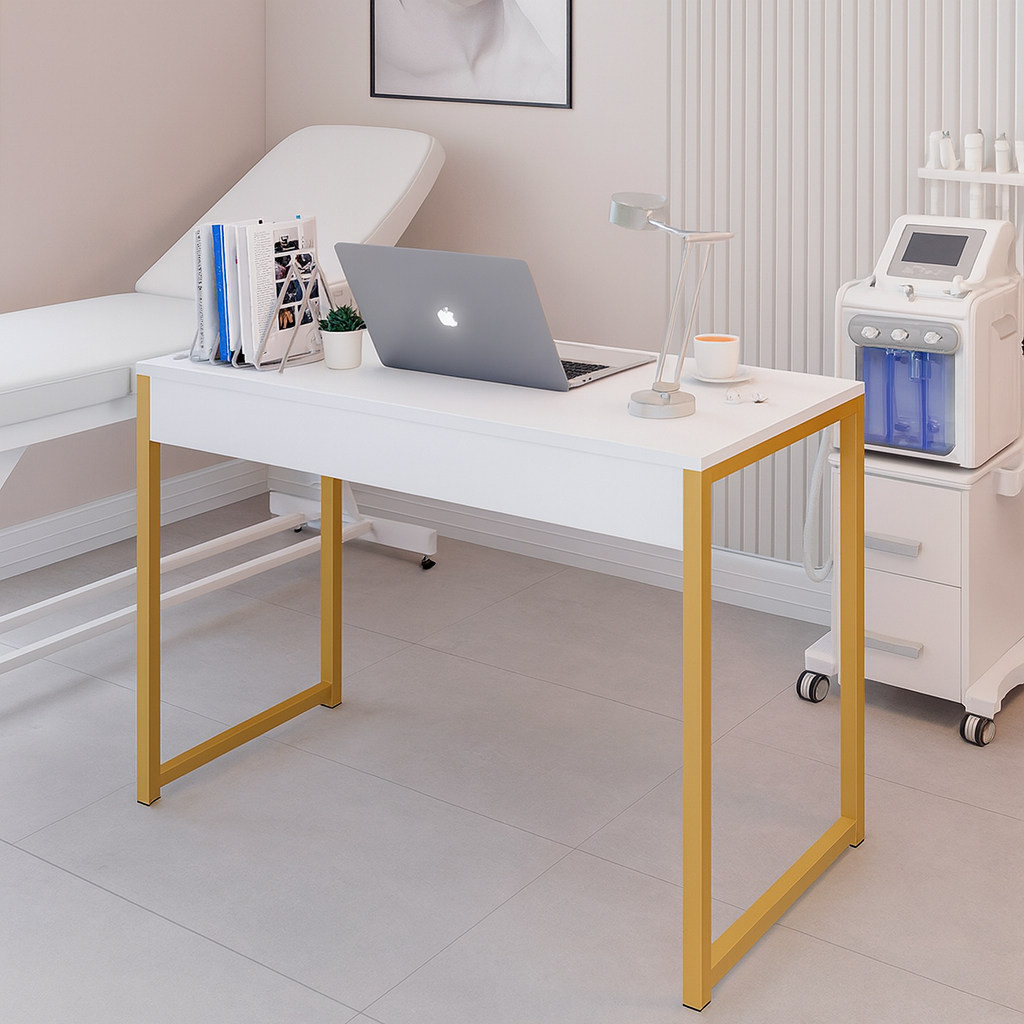 Mesa de estudo escritorio escrivaninha pe de ferro industrial Mega em Oferta na Shopee