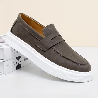 Sapato Mocassim Masculino Sola Alta Loafer Derby em Couro Legitimo Camurça Elegante Conforto Premium Costurado em Oferta na Shopee