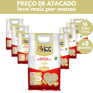 Kit Atacado Areia Biodegradável Tofu Great Pets Gatos 16kg l 8kg em Oferta na Shopee