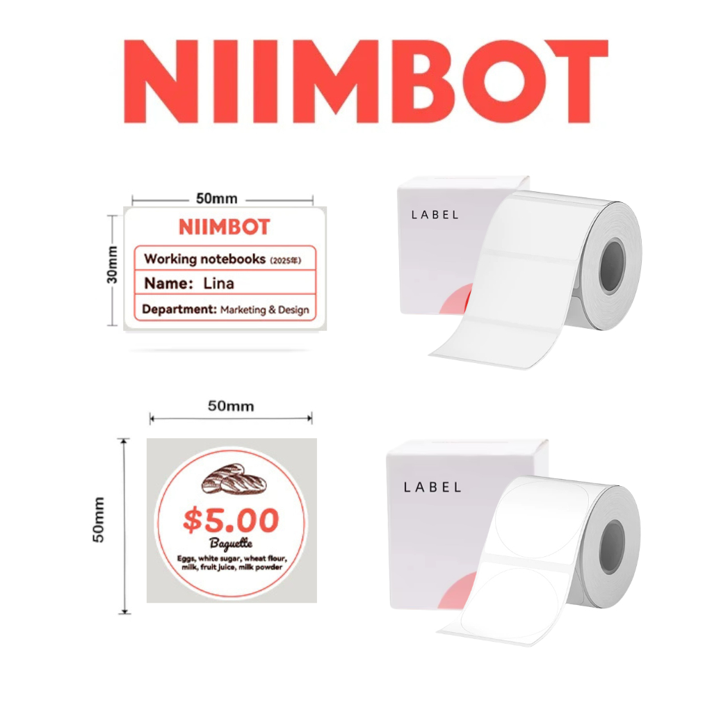 Etiquetas Niimbot Papel Autocolante Térmica para Impressão de Etiquetas Adesivas Colorido Compatível B21 PRO