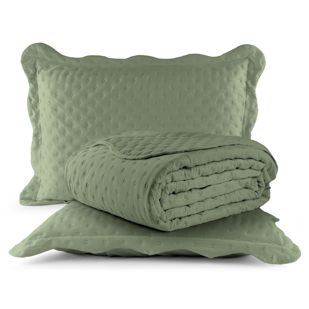 Kit Cobreleito Colcha Queen 240x260 Micropercal - 200 Fios Toque Macio Com 02 Porta Traves...