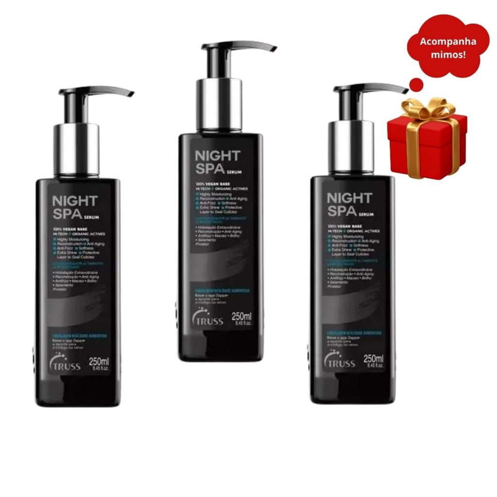 KIT 3 Truss Night Spa - Sérum De Tratamento Noturno 250ml