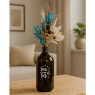 Garrafa De Vidro Decorada Com Frases Decoração Casa Sala em Oferta na Shopee