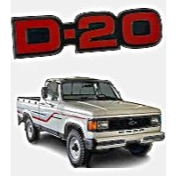 EMBLEMA D20 VERMELHO LATERAL CHEVROLET D20 PICK-UP 1985 Á 1995 8CMX3CM