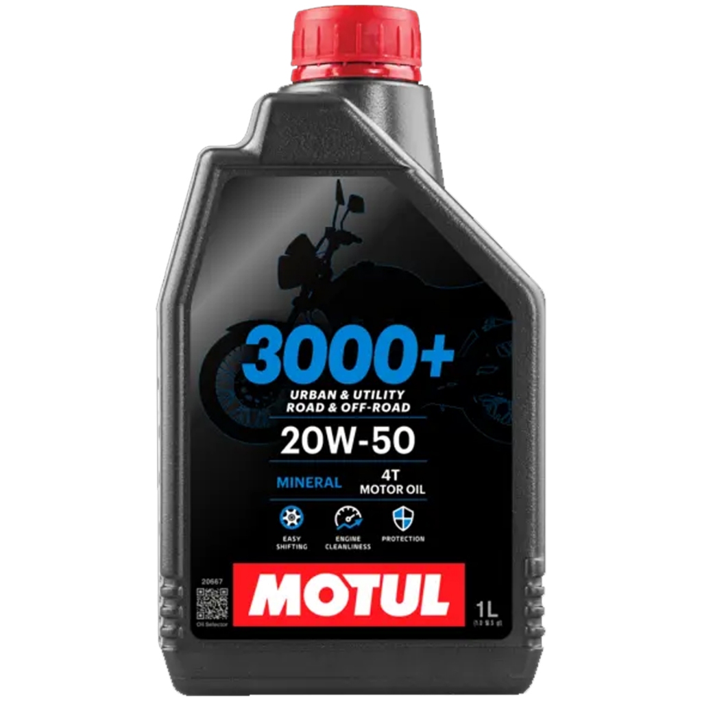 Oleo De Motor Lubrificante Moto Motul 3000+ 20W50 4T Mineral API SL JALOS MA2