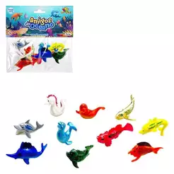 Kit animais do fundo do mar cartoon da ARTBRINK até 40 miniaturas | kits de 10, 20 ou 40 animais