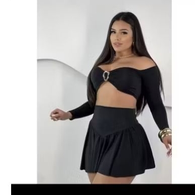 Conjunto Verão Summer Cropped com Saia Godê Rodada