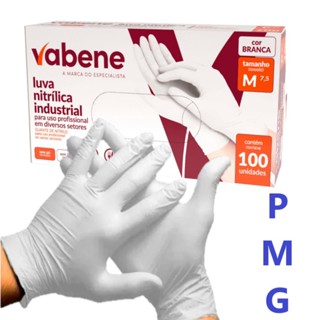 Luva descartável Nitrílica Branca sem pó antialérgica com certificado em Oferta na Shopee