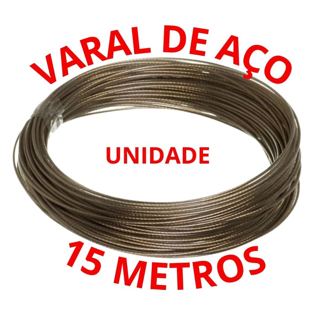 Varal De Aço Revestido 15 Metros Resistente Unidade