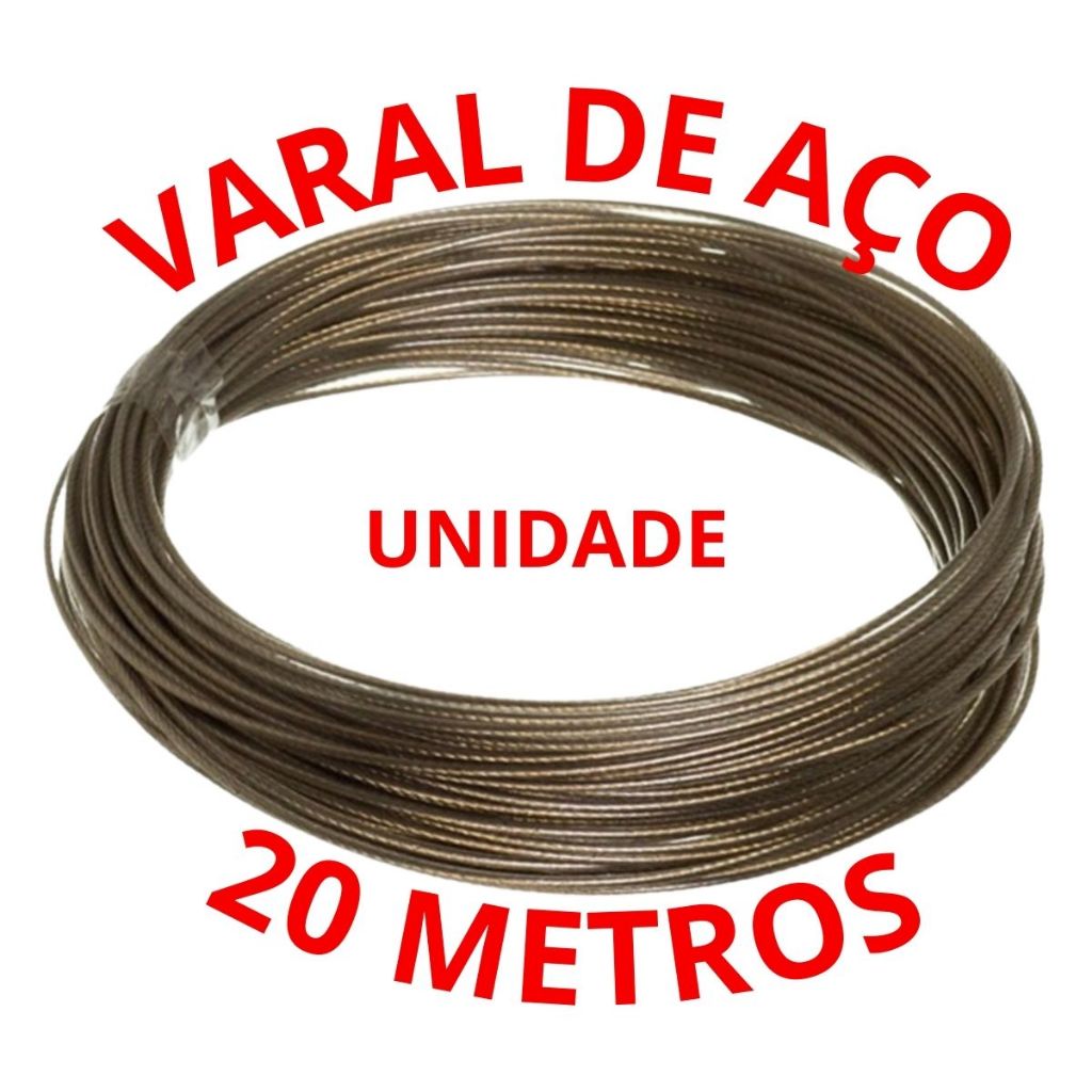 Varal de Aço Com 20m Resistente Revestido Unidade ATACADO em Oferta na Shopee