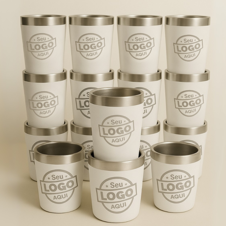 Kit Copo Térmico 260ml Personalizado a Laser – Nome, Logo ou Arte Exclusiva- Kit 10, 20, 30, 40 ou 50unid em Oferta na Shopee