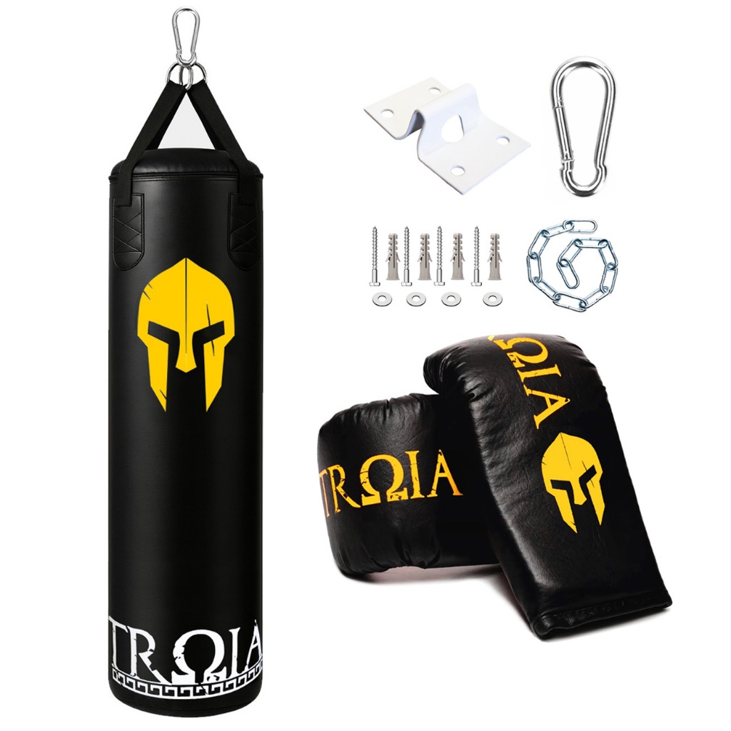 Saco De Pancada Troia Pró 120cm- St12+ Luva Bate Saco + Opção com: Suporte de Teto Fixo