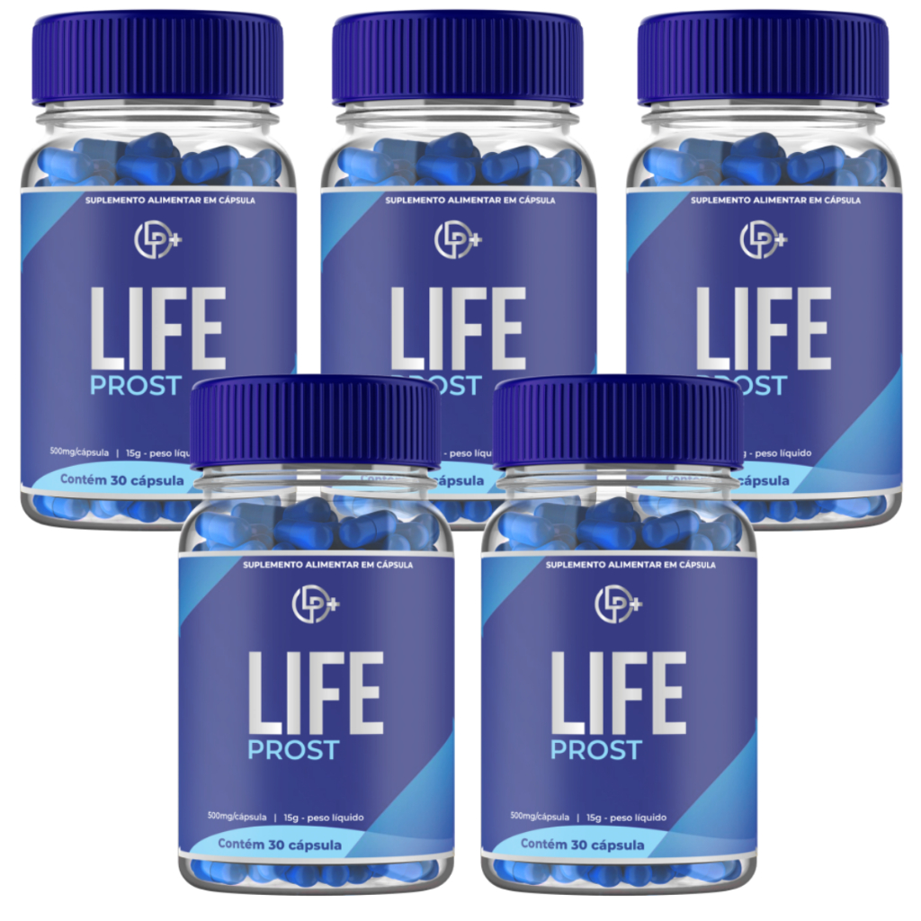 Kit 5 Potes Life Prost Natural Com 30 Cápsulas