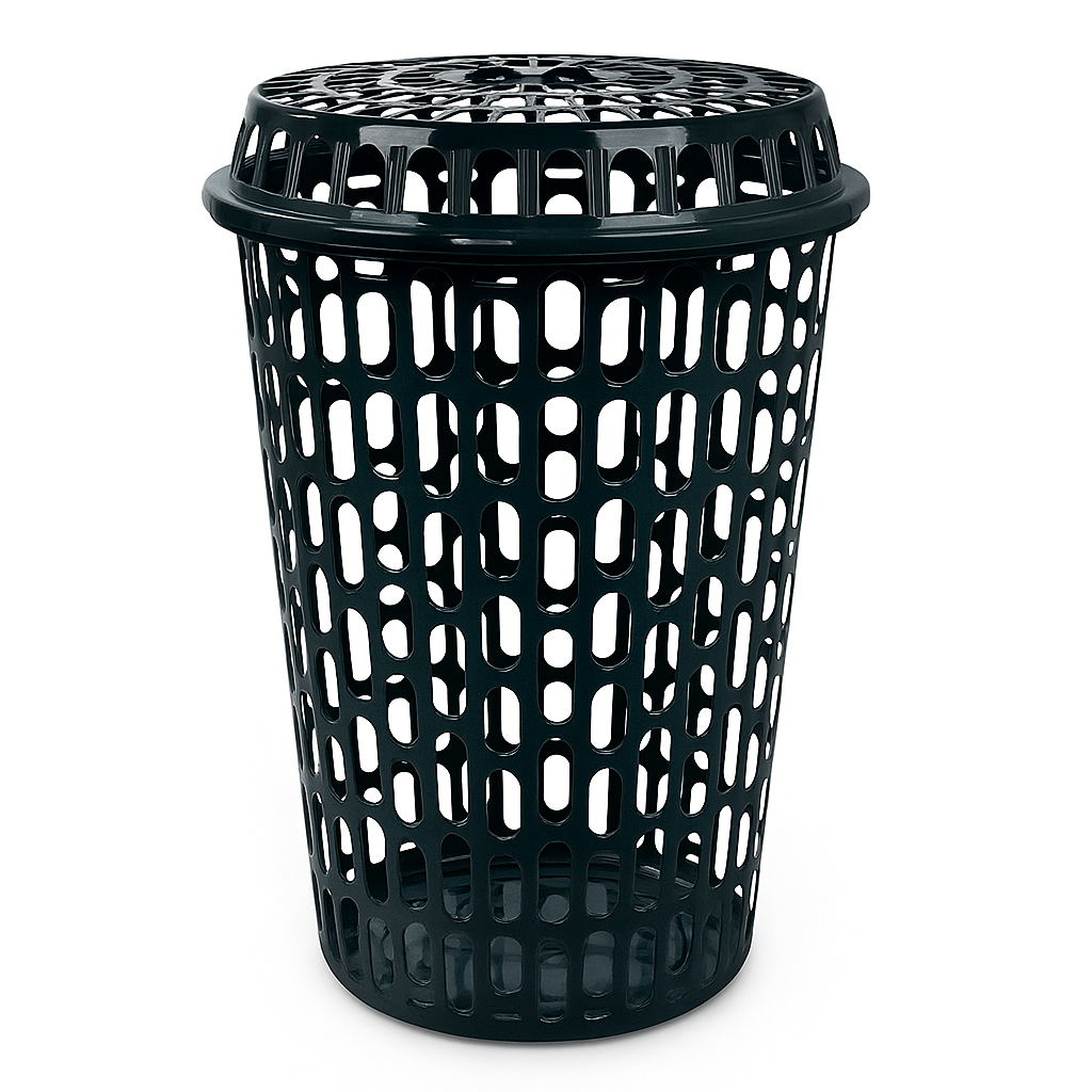 Cesto de Roupa Suja Telado 60 Litros -  Preto em Oferta na Shopee