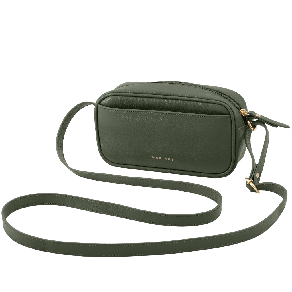 Bolsa Feminina Transversal de Couro Bovino Legítimo Mariart Quinoa