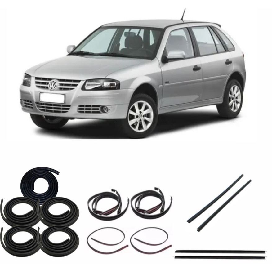 Kit Borracha Porta Porta Mala Pingadeira Friso parabrisa Gol g3 g4 4 portas