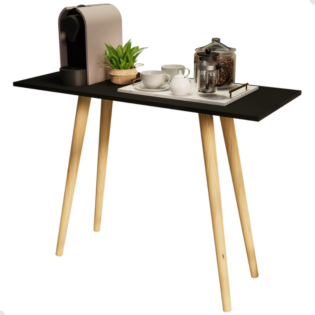 Aparador Buffet Organizador 80x76cm com Pés Palito em Madeira para Sala Cozinha