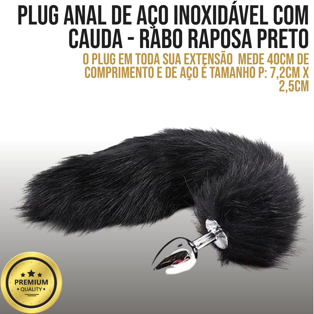 Plug Anal com Rabo de Raposa – Aço Inoxidável Premium em Oferta na Shopee