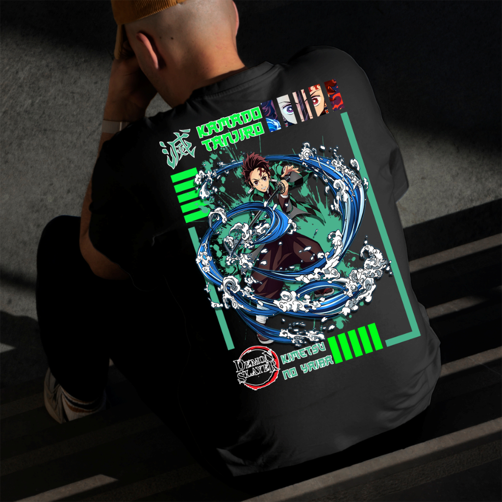 Camiseta Masculina Estampada Tanjiiro 100% Algodão Estilo Conforto Diário Do Tamanho P ao GG