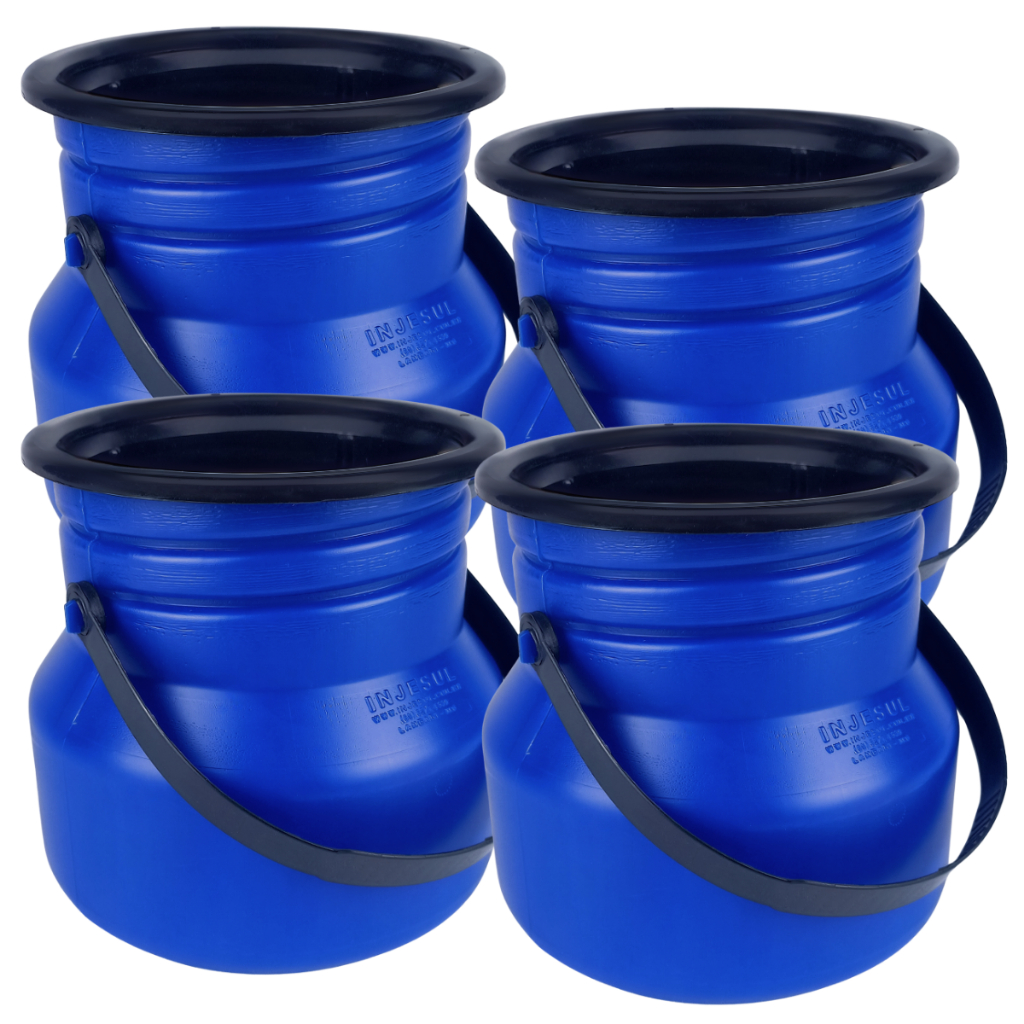 Kit 4 Vasilhames para Transporte de Leite Tarro Galão 2 Litros Injesul Bombona
