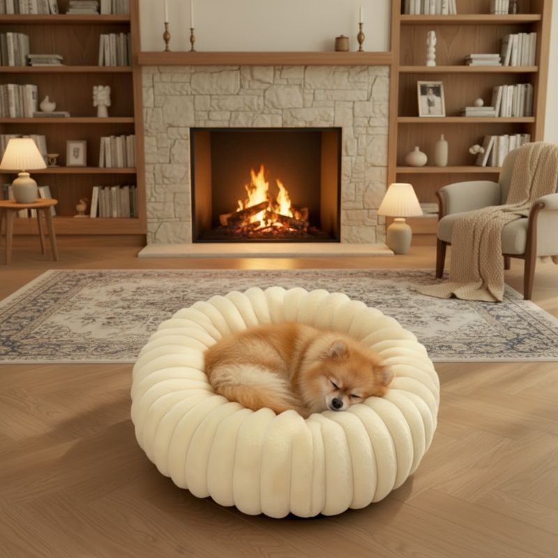 ✅ Caminha Pet Donut Canelada Cães e Gatos Lavável Antiestresse Super Macia
