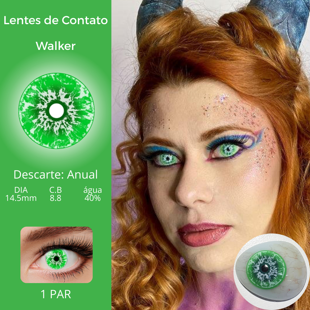 (1 par) Lentes de Contato Green Walker Game of Thrones Verde Hera Venenosa Anual Festa Halloween Fantasia Cosplay