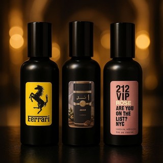 combo casal 03 perfumes 2 masculino 1 feminino bolso viajem 60 mls cada