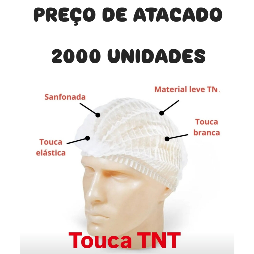 2000 Touca TNT Descartáveis preço ATACADO em Oferta na Shopee
