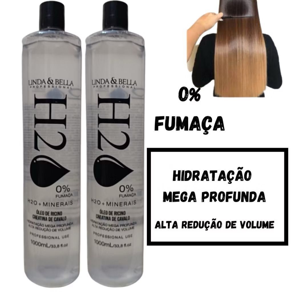 Progressiva Profissional 1 Litro H2O Linda & Bella Minerais ZERO fumaça Liso Perfeito Brilho em Oferta na Shopee