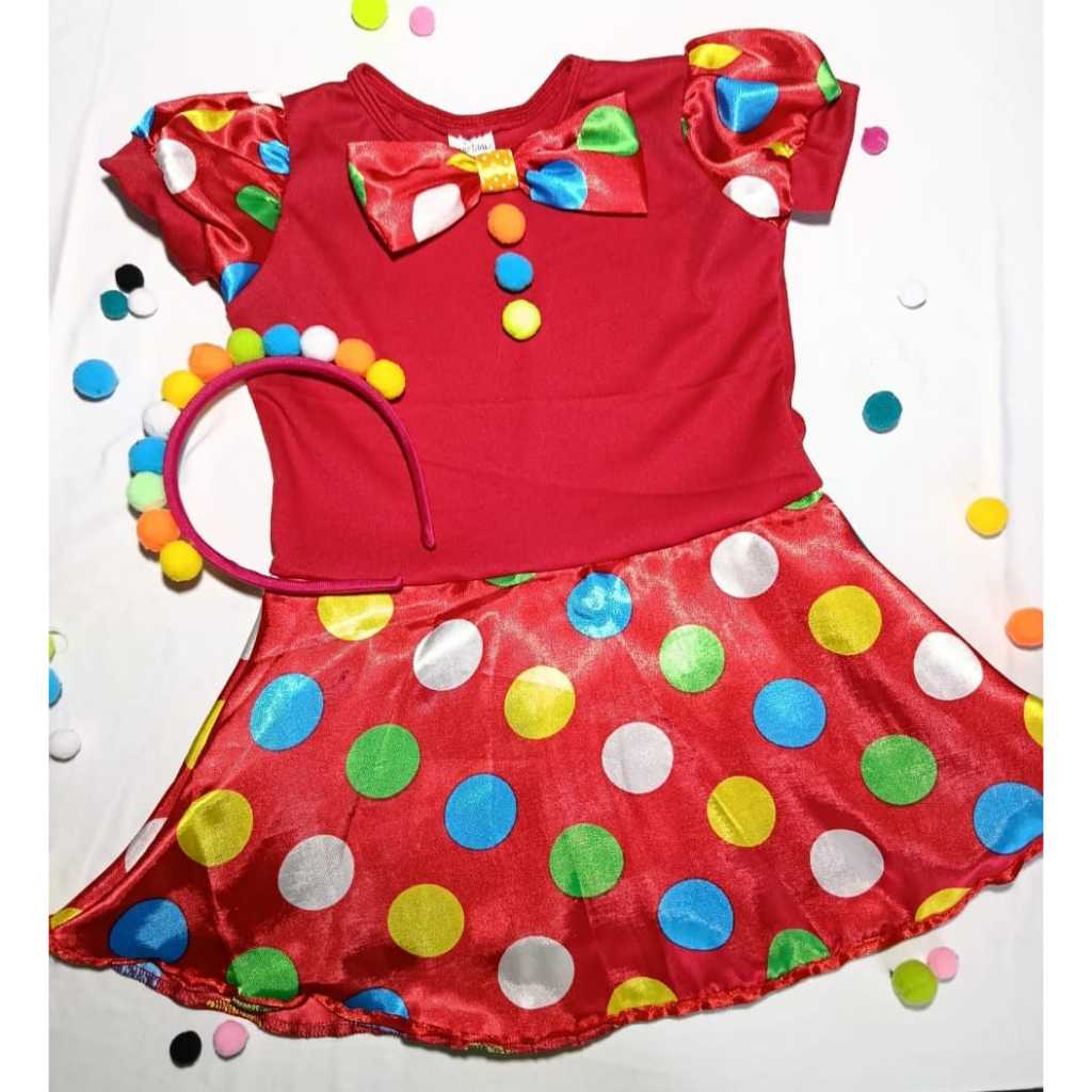 Roupa Fantasia Palhaço  -Palhaça - menina - infantil  - carnaval -aniversário em Oferta na Shopee