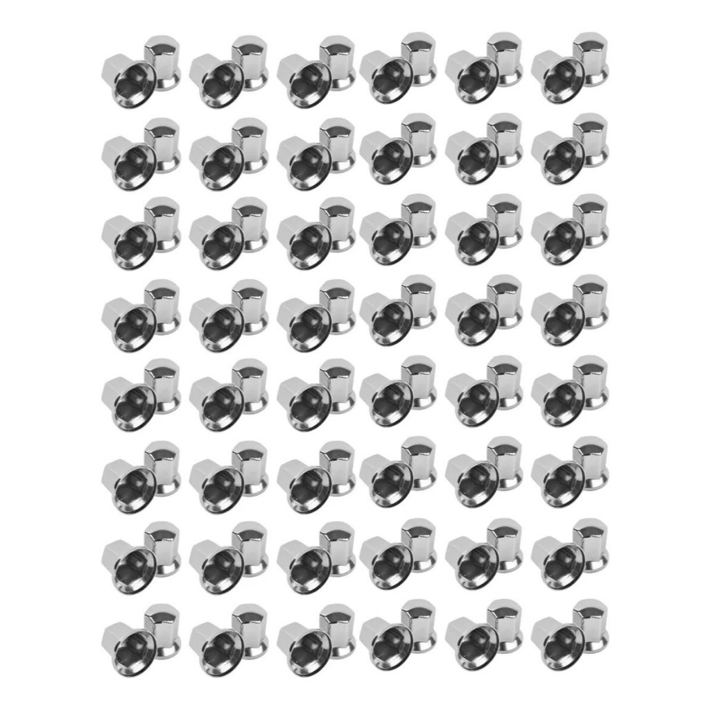 Kit 100 Unidades Capa De Porca Sextavada Cromada Roda Caminhão 32/33mm