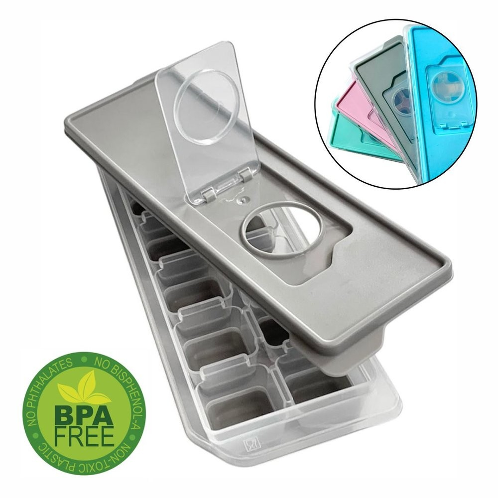 Kit 2 Pc Forma de Gelo com Tampa Fundo em Silicone Porta Papinha Aba Enche Fácil Resistente BPA FREE em Oferta na Shopee