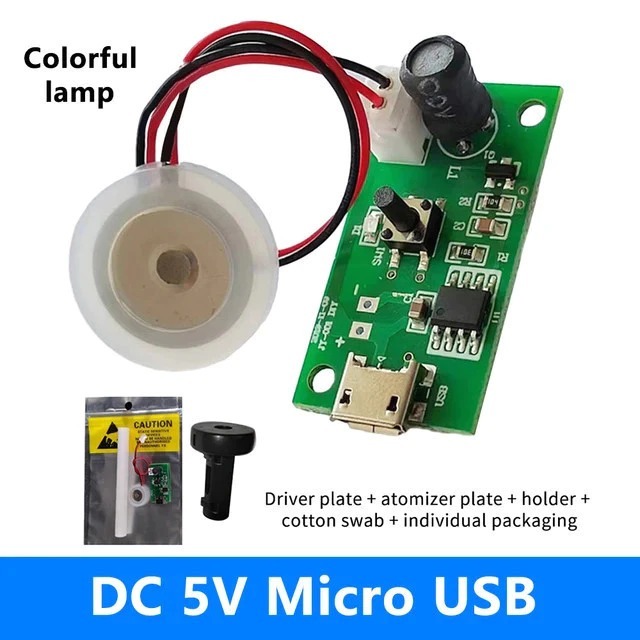 Kit Atomizador de água Nubulizador Umidificador Nevoa 5v 1.5-2W Kit Nebulizador