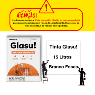 Tinta Glasu! 15L Branco Fosco – Pronta para Usar, Sem Cheiro, Alta Cobertura! em Oferta na Shopee