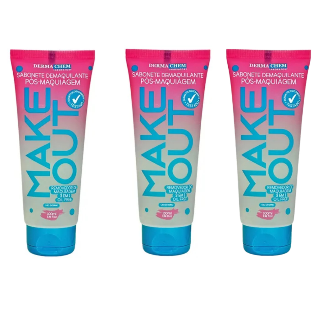 Kit Com 3 Sabonete Demaquilante Make Out Pós Maquiag Dermachem em Oferta na Shopee