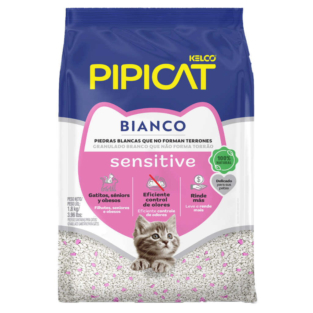 Areia Higiênica Pipicat Bianco Sensitive 1,8 kg