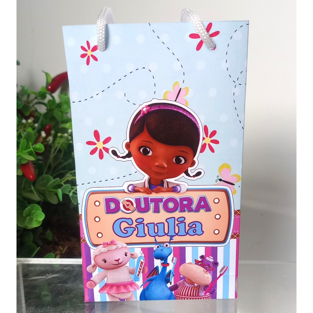 SACOLINHA PERSONALIZADA PARA LEMBRANCINHA DE FESTA/ANIVERSÁRIO - DOUTORA BRINQUEDOS