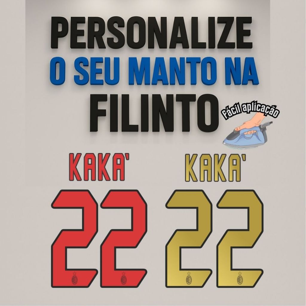 KitTermocolante Kaka 22 Para Personalização Camisa Time  Futebol