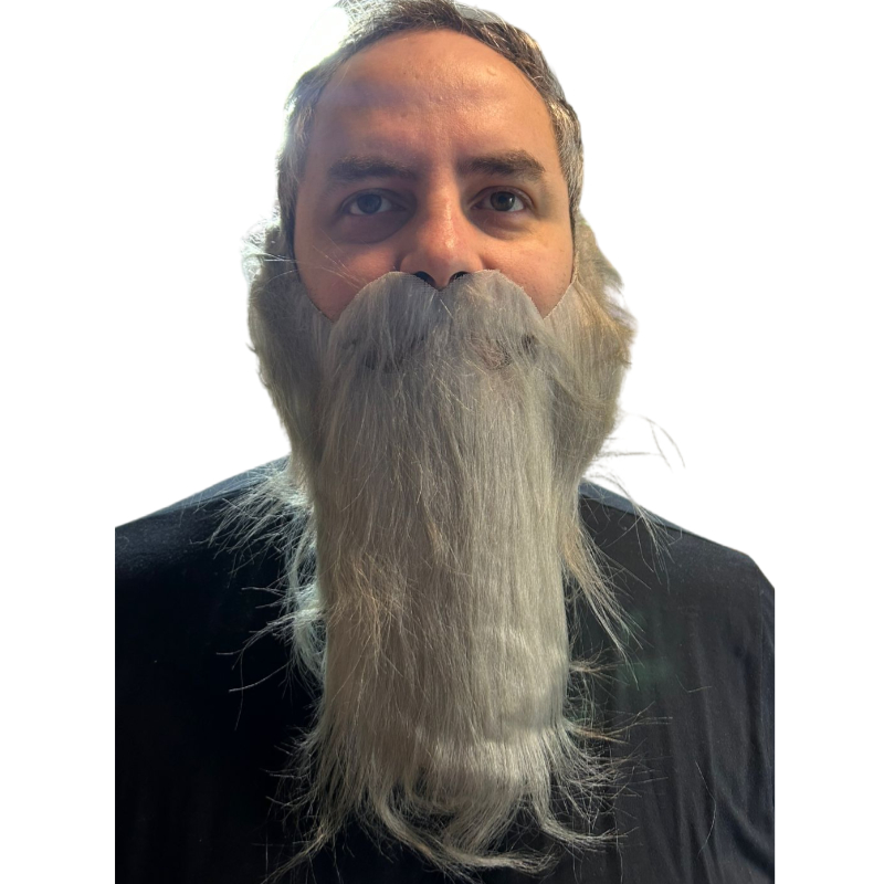 Barba Falsa Grisalha Disfarce Fantasia Brincadeira Halloween Carnaval Lenhador Barbudão