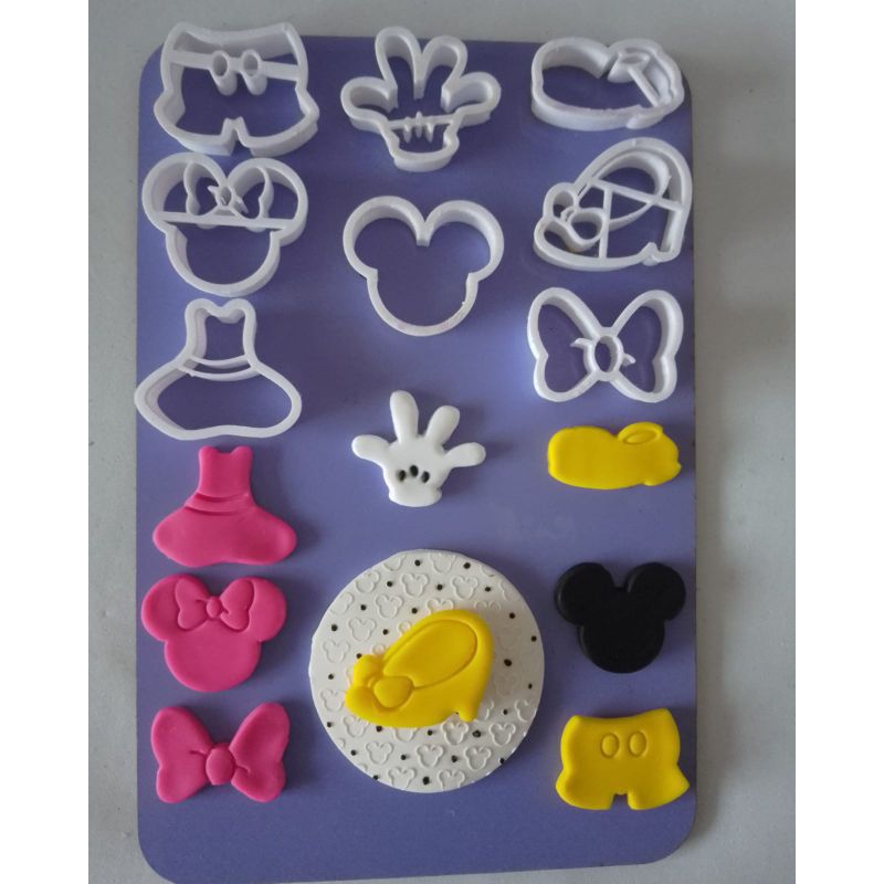 Kit Cortadores Acessórios Mickey e Minie 3,5cm