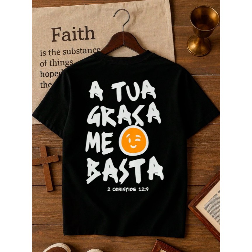 Camiseta Para Meninos Cristã A Tua Graça Me Basta Estampa Grande Camisa 100% Algodão em Oferta na Shopee